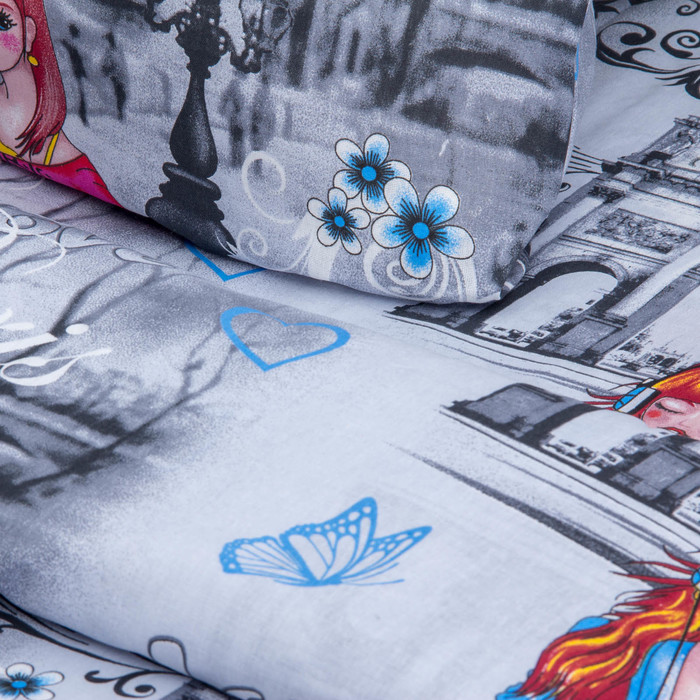 Постельное бельё 1,5сп Сударушка "Модницы", 150х215 см, 150х215 см, 70х70 см - 1 шт, бязь, 125 г/м