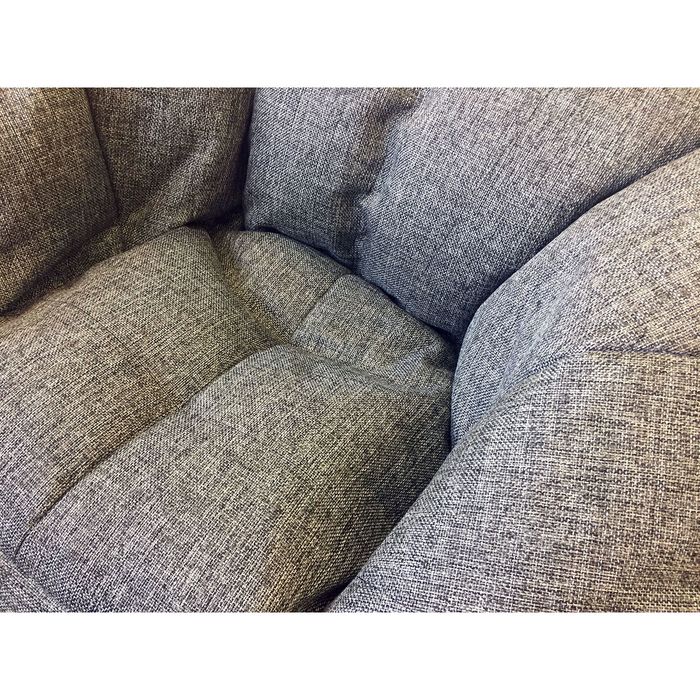 Бескаркасное кресло d90/h100, рогожка серая, наполнитель: вспененный полистирол