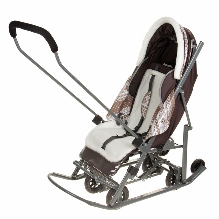 Санки-коляска "Скандинавия", цвет коричневый