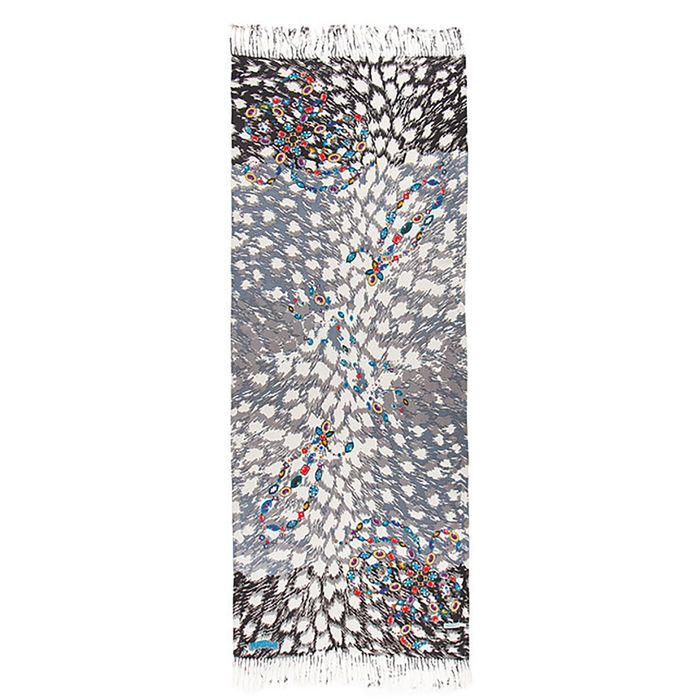 Палантин текстильный, размер 70х185, цвет серый 198_R4-1