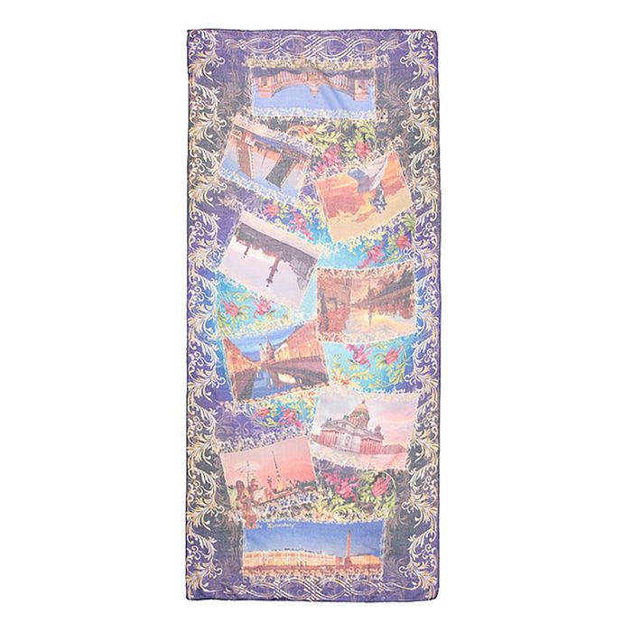 Палантин текстильный "Санкт-Петербург" PC3115_SD5-F, размер 90х180, цвет разноцветный