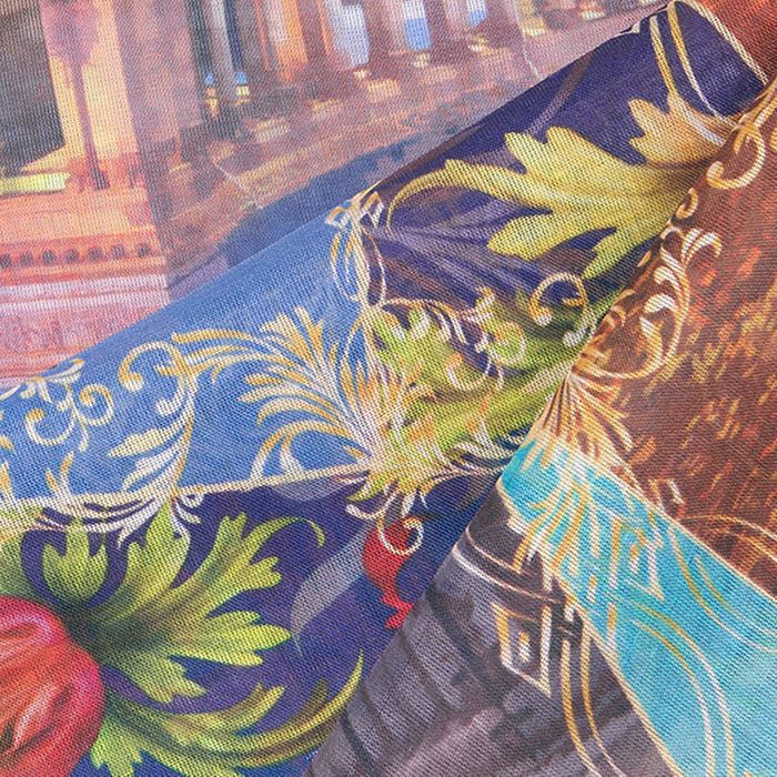 Палантин текстильный "Санкт-Петербург" PC3115_SD5-F, размер 90х180, цвет разноцветный