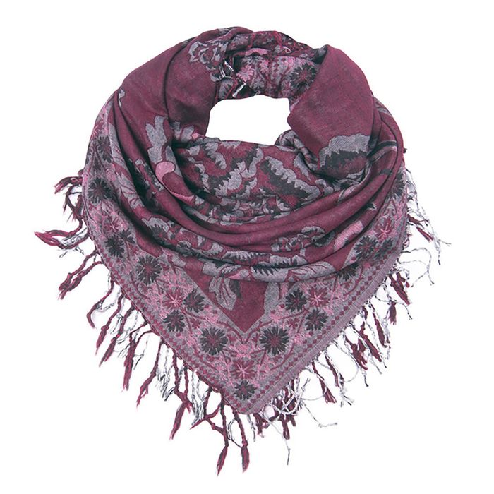 Платок текстильный, размер 100х100, цвет бордовый F535_4