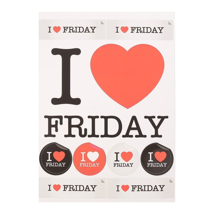 Наклейки Decoretto "Я люблю пятницу!" 35х50 см