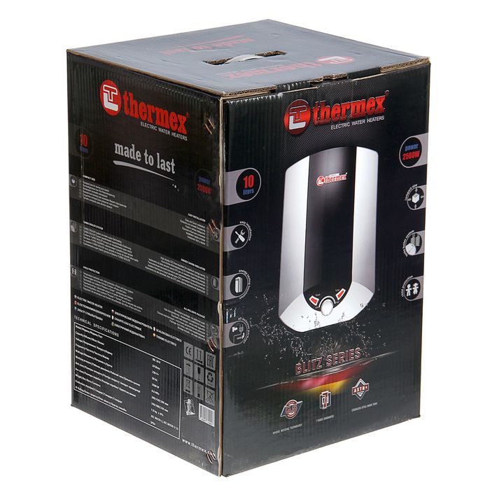 Водонагреватель THERMEX IBL 10 O, накопительный, нержавеющий бак ASTN+, 10 л, 2500 Вт
