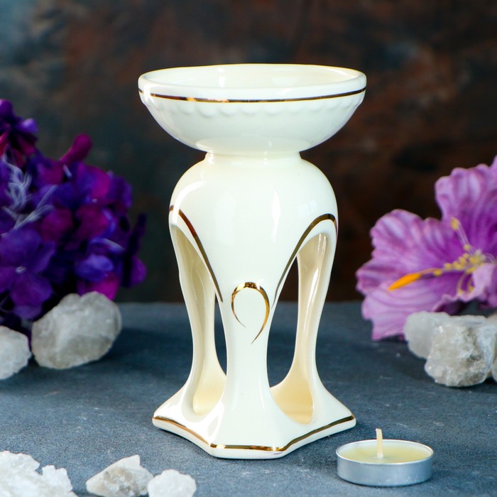 Аромалампа "Венеция" белая с золотом