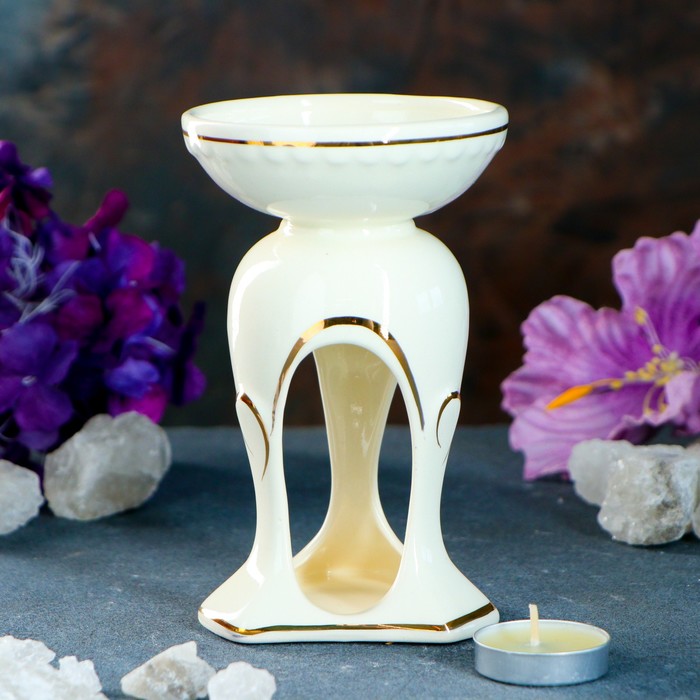 Аромалампа "Венеция" белая с золотом