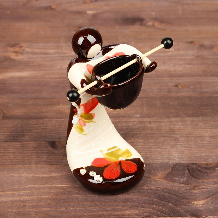 Аромалампа "Котелок" роспись человечек