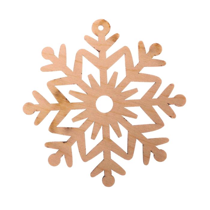 Деревянная заготовка - подвеска «Снежинка», 10 × 10 см