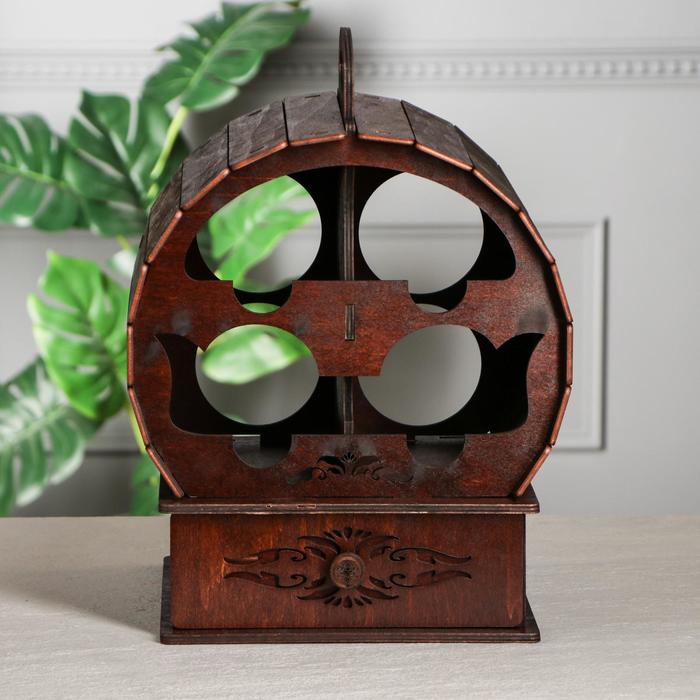 Мини-бар деревянный "Бочка", микс