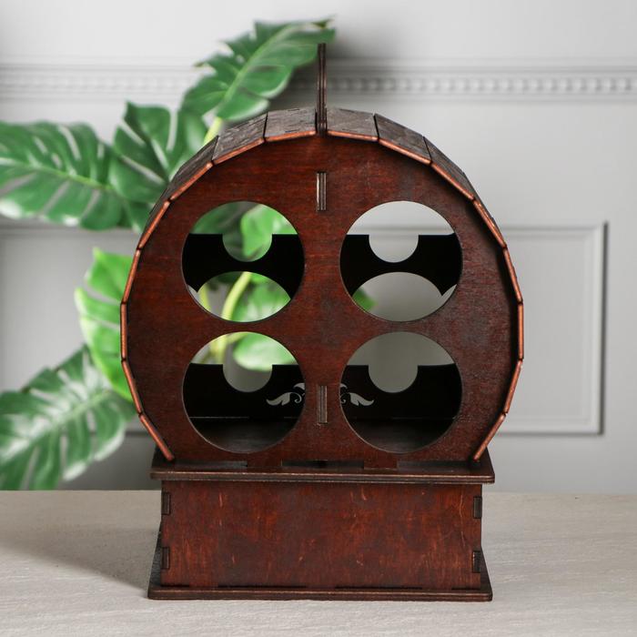 Мини-бар деревянный "Бочка", микс