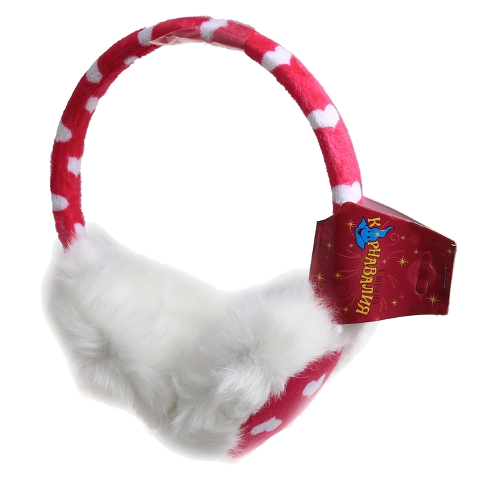 Ободок-наушники "Сердечки", цвета МИКС