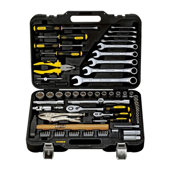 Набор инструмента BERGER универсальный в кейсе 78 предметов ½” - ¼”