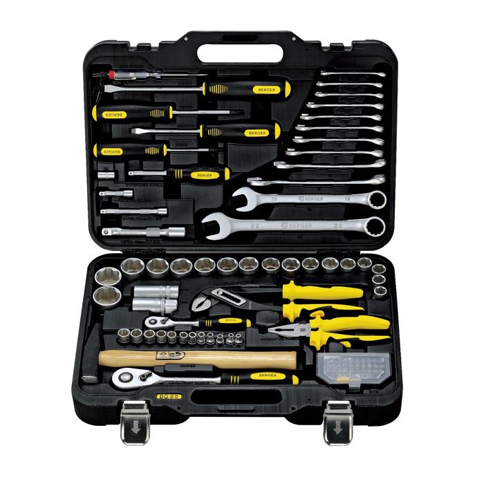 Набор инструмента BERGER универсальный в кейсе 89 предметов ½” - ¼”