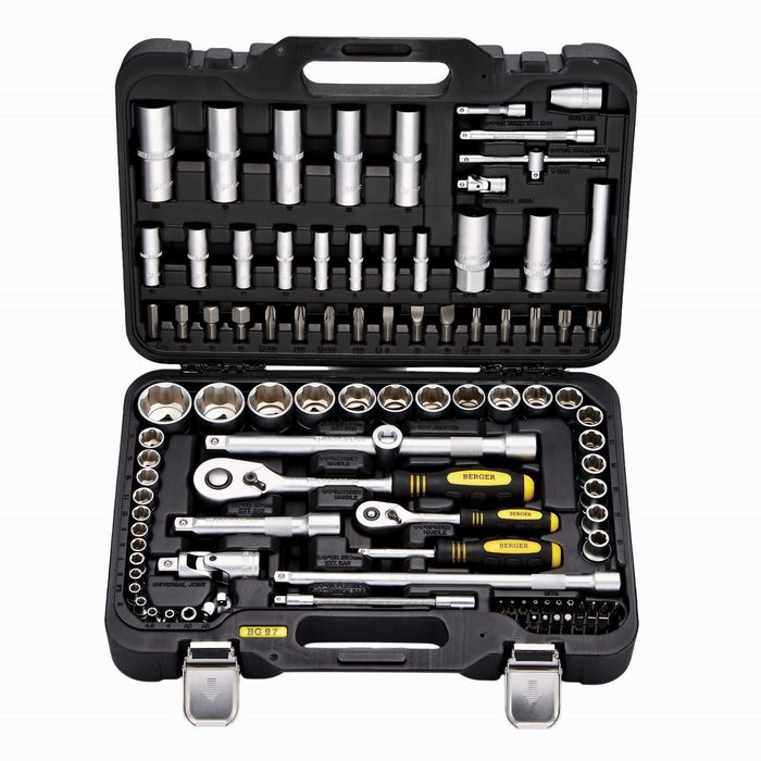 Набор инструмента BERGER универсальный в кейсе 97 предметов ½” - ¼”-3/8"