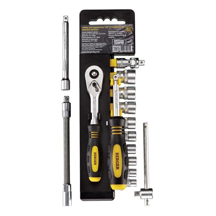 Набор инструментов BERGER 1/4" 15 предметов