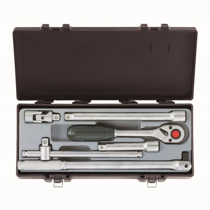 Набор инструмента6пр. 1/2" трещотка, удлинитель, вороток, кардан в ложементе FORCE