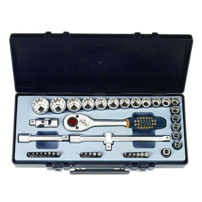 Набор головок10-32мм 1/2" Spline вставки M5-M12, H5-H12, T20-T55 42пр. в кейсе FORCE
