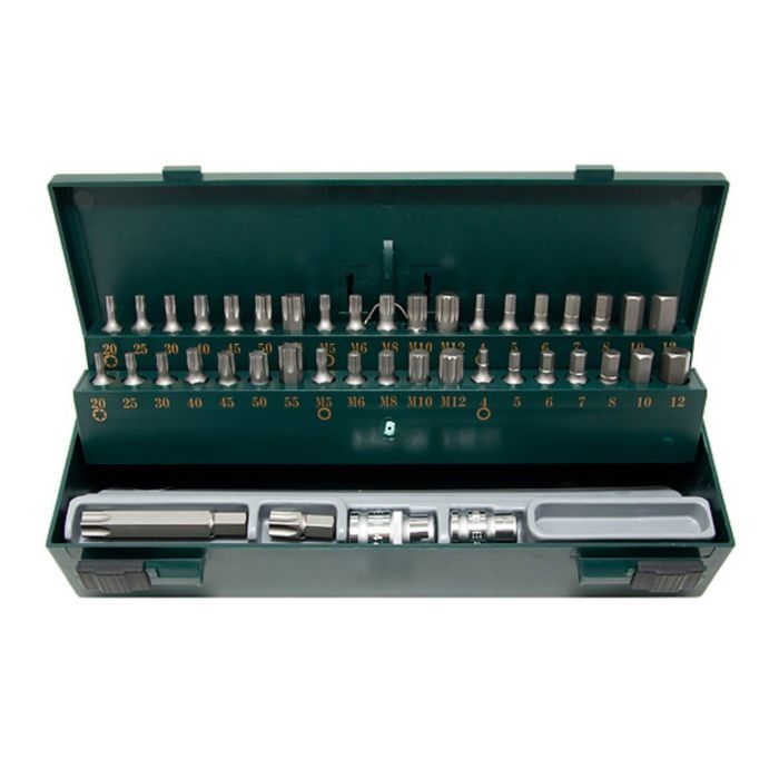 Набор вставок 1/2"&amp;3/8" 6-гранных, торкс, сплайн с отверстием 42пр. в кейсе FORCE