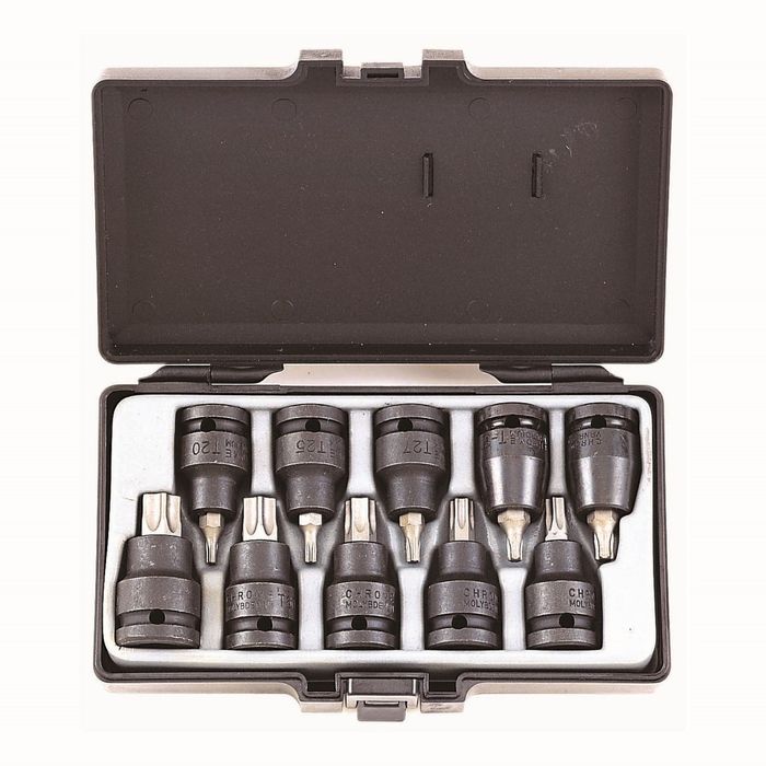 Набор насадок торкс T20-Т701/2" ударных 10пр. в кейсе FORCE