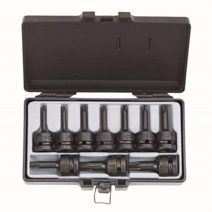 Набор насадок торкс T20-Т701/2" ударных 10пр. в кейсе FORCE