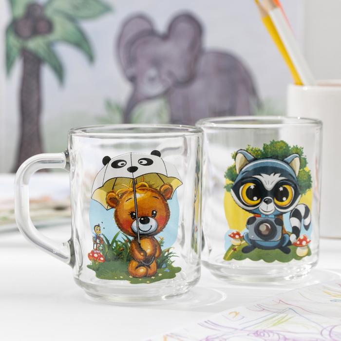 Кружка 200 мл "Веселые зверюшки", рисунок МИКС