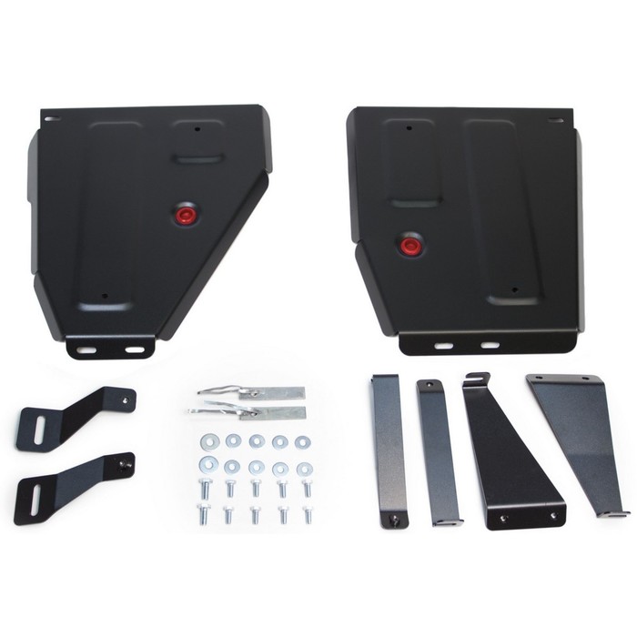 Защита топливного бака АвтоБРОНЯ для Skoda Kodiaq (V - 2.0 180л.с.; 2.0d 150л.с. / 4WD) 2017-н.в., крепеж в комплекте, сталь, 2 мм, 111.05116.1