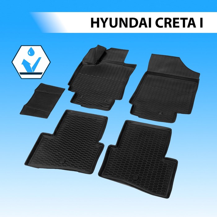 Коврики салона RIVAL, Hyundai Creta 2016-2021, 12310001 коврики салона литьевые rival hyundai creta 2016 2021 62310001