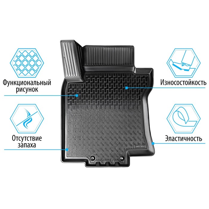 

Коврики салона Rival для Hyundai ix35 5-дв. 2010-2016, полиуретан, без крепежа, с перемычкой, 5 шт., 12304001