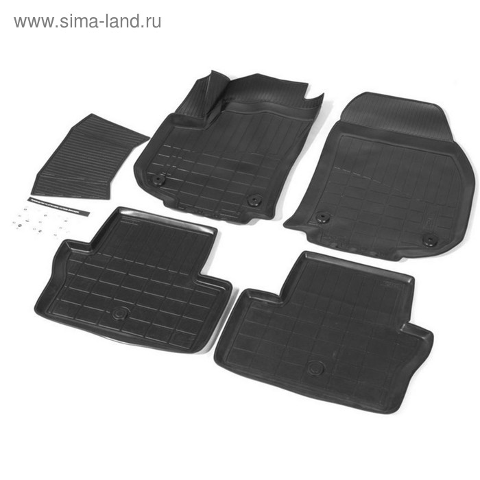 фото Коврики салона rival для opel zafira family c 2011-2016, полиуретан, с крепежом, с перемычкой, 5 шт., 14207001