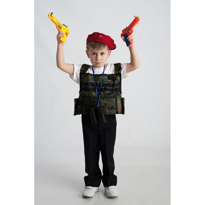 Карнавальный костюм "Боец спецназа", бронежилет, берет