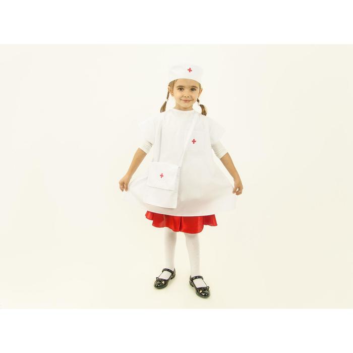 Карнавальный костюм «Маленький доктор», халат, шапочка, сумка, рост 110-116 см