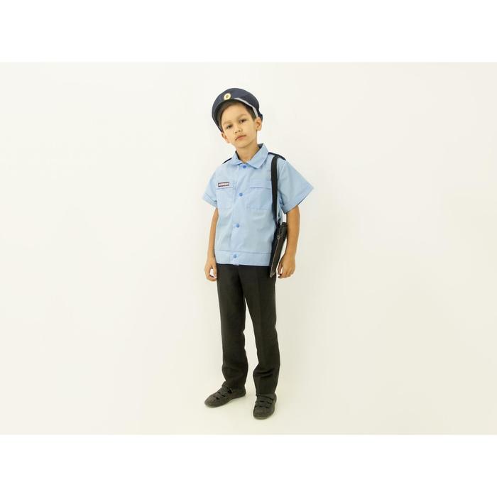 Карнавальный костюм "Полицейский", рубашка, фуражка, кобура, рост 110-128 см