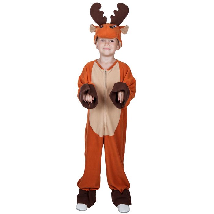 Карнавальный костюм "Лось", комбинезон, шапочка, рост 122-128 см