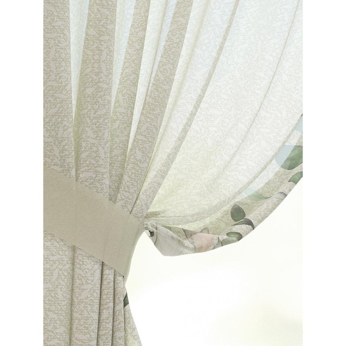 Шторы "Анаис", 150х180 см-2 шт, подхваты 2 шт, вуаль