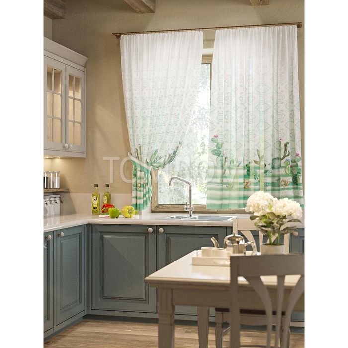 Шторы "Савана", 150х180 см-2 шт, подхваты 2 шт, вуаль