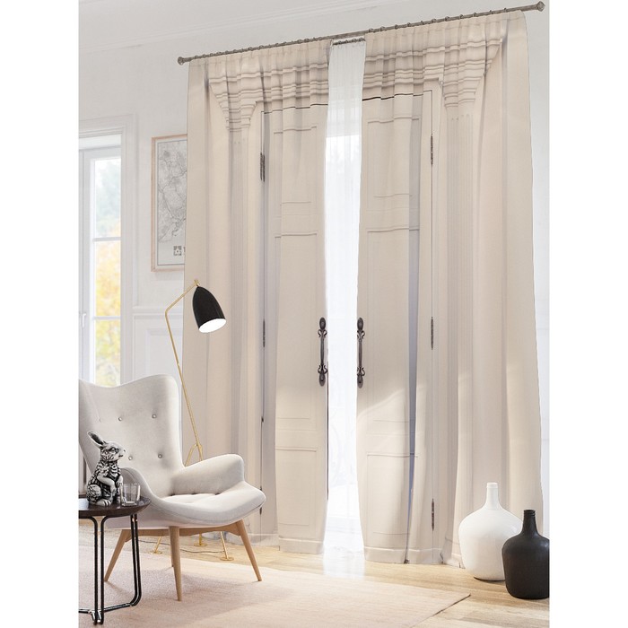 Фотошторы "Лайна", размер 150х260 см-2 шт, блэкаут