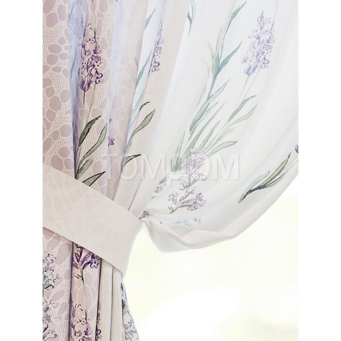 Шторы "Джерси", 150х180 см-2 шт, подхваты 2 шт, вуаль