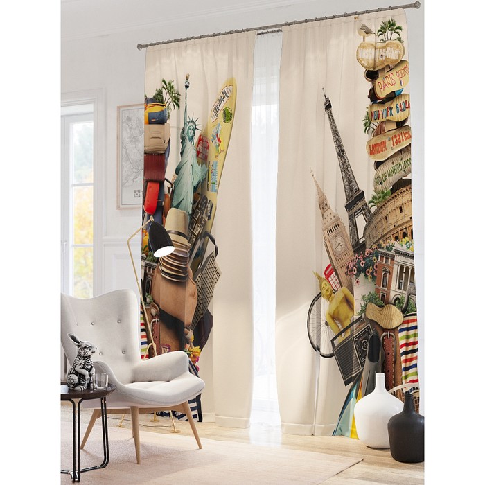 Фотошторы "Арсиная", размер 150х260 см-2 шт, блэкаут