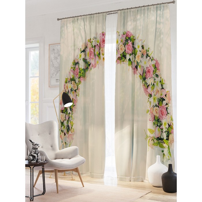 Фотошторы "Мусо", размер 150х260 см-2 шт, блэкаут