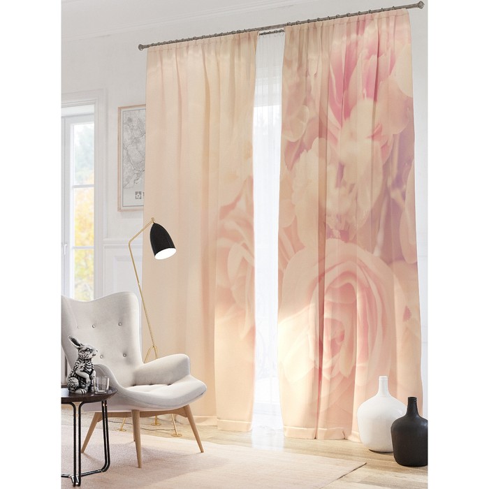 Фотошторы "Роуз", размер 150х260 см-2 шт, блэкаут