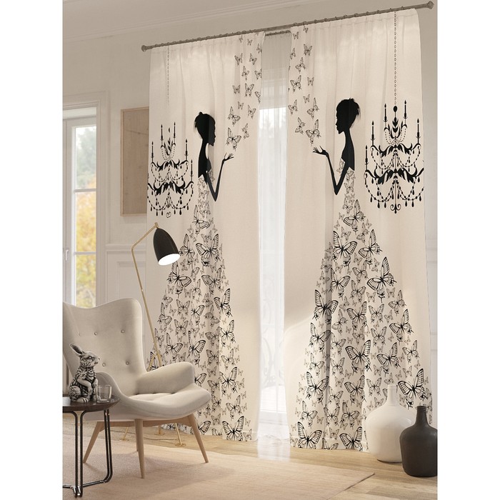 Фотошторы "Арлет", размер 150х260 см-2 шт, блэкаут