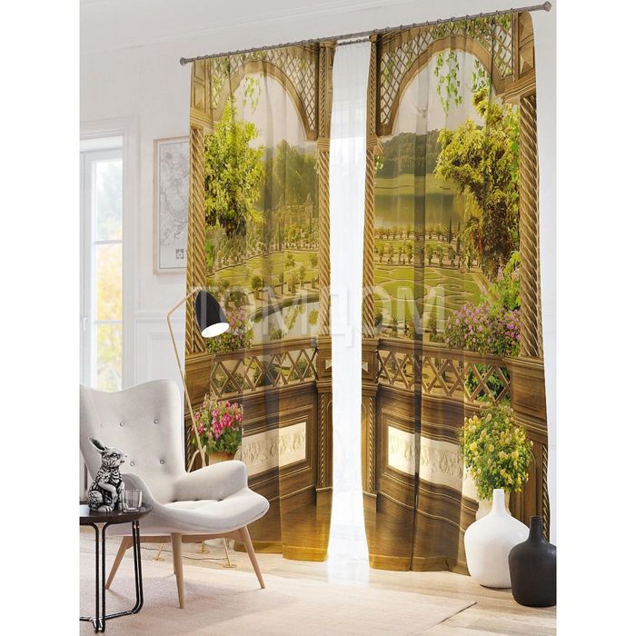 Фотошторы "Элен", размер 150х260 см-2 шт, блэкаут