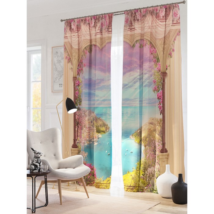 Фотошторы "Франсуа", размер 150х260 см-2 шт, блэкаут