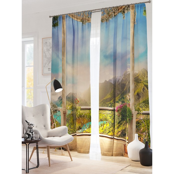 Фотошторы "Карелия", размер 150х260 см-2 шт, блэкаут