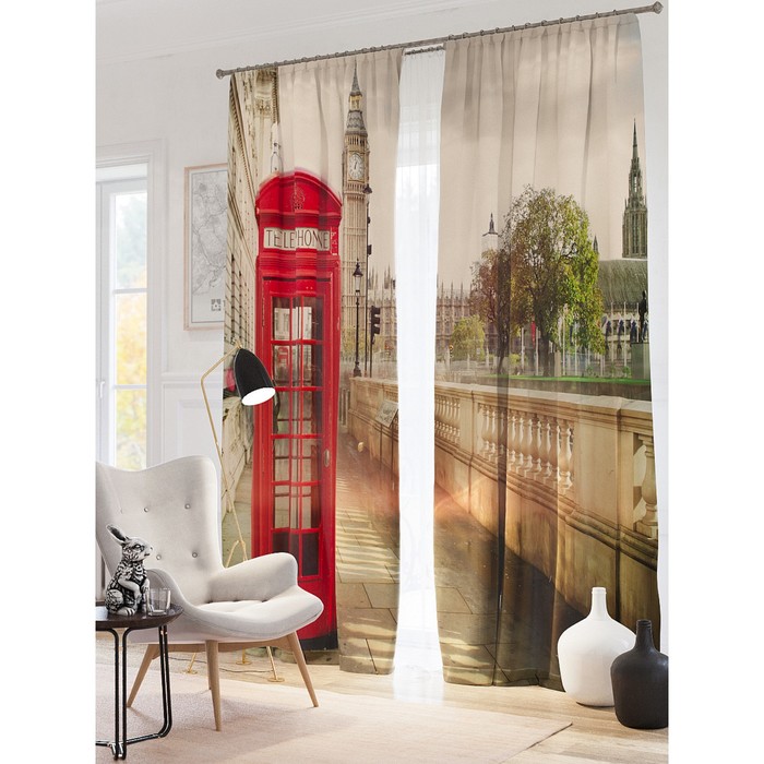 Фотошторы "Аллея", размер 150х260 см-2 шт, блэкаут