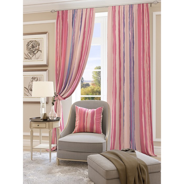 Шторы «Мината роз», размер 150х260 см-2 шт, блэкаут