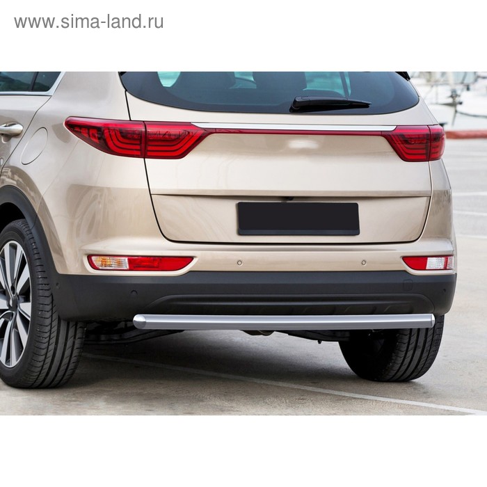 фото Защита заднего бампера d57 rival для kia sportage iv (кроме gt-line) 2016-2018, нерж. сталь, r.2809.006