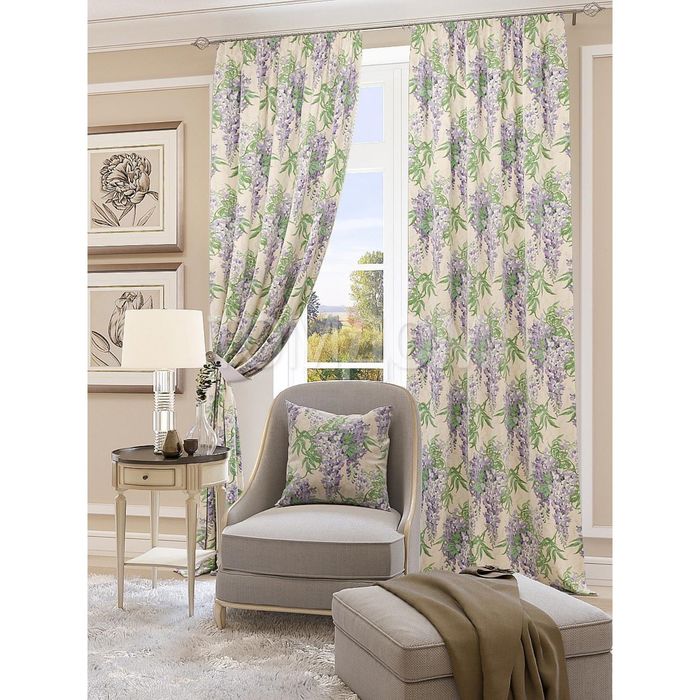 Шторы «Селифедо», 150х260 см-2 шт, подхваты 2 шт, блэкаут