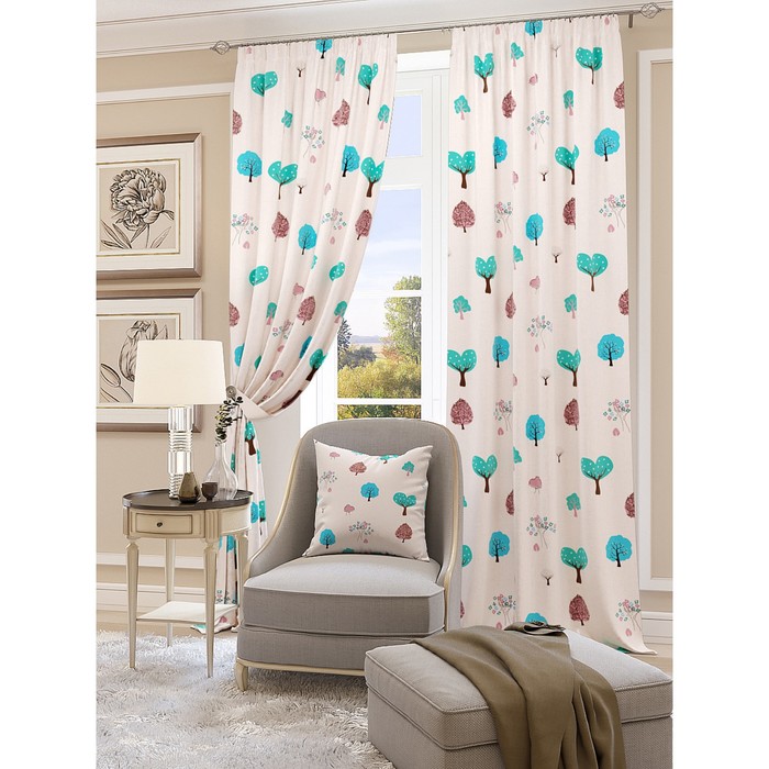 Шторы «Пастьера», 150х260 см-2 шт, подхваты 2 шт, блэкаут